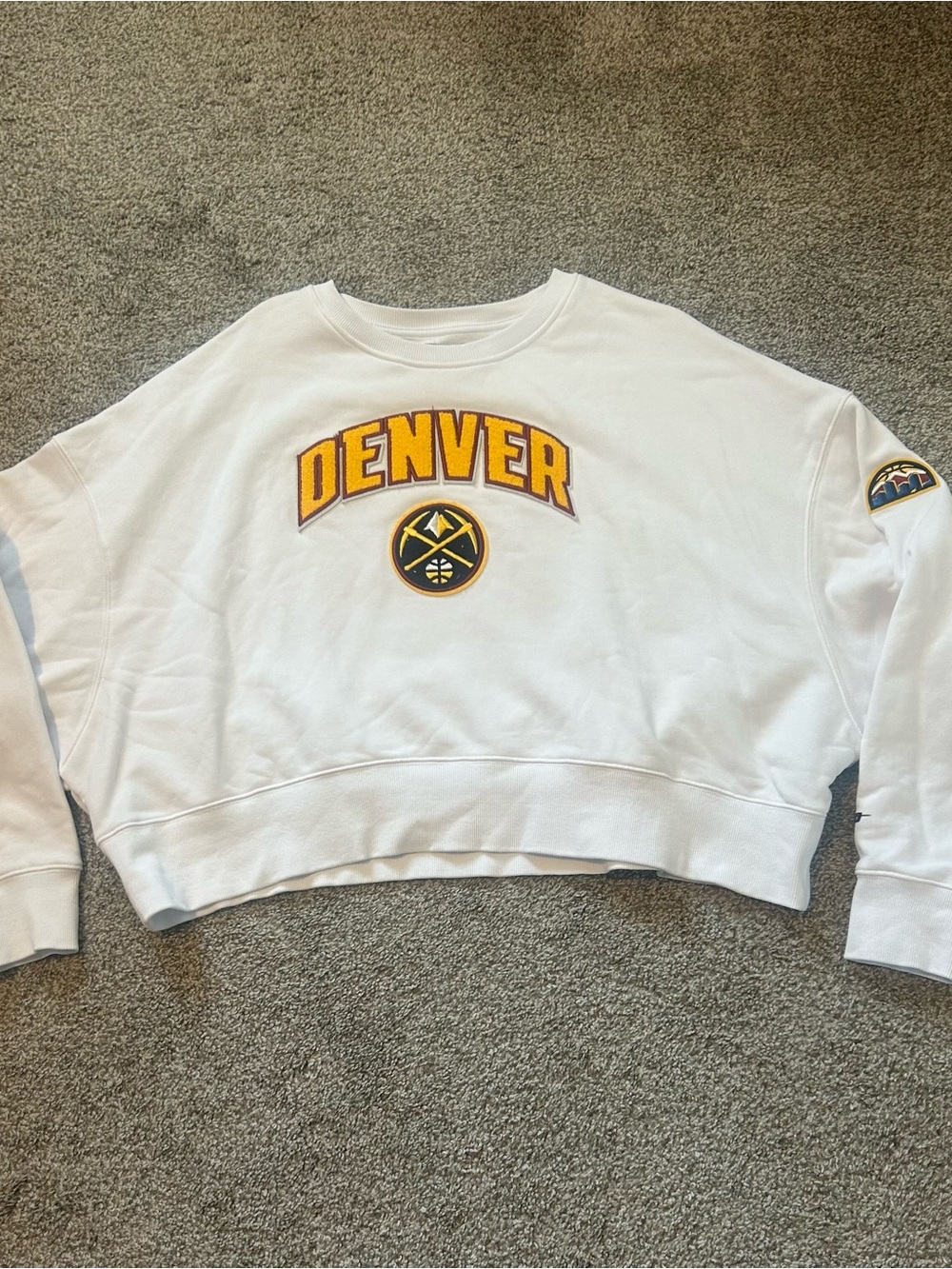 Pro Standard Denver Nuggets Retro Classic Women's Fleece Crewneck White L